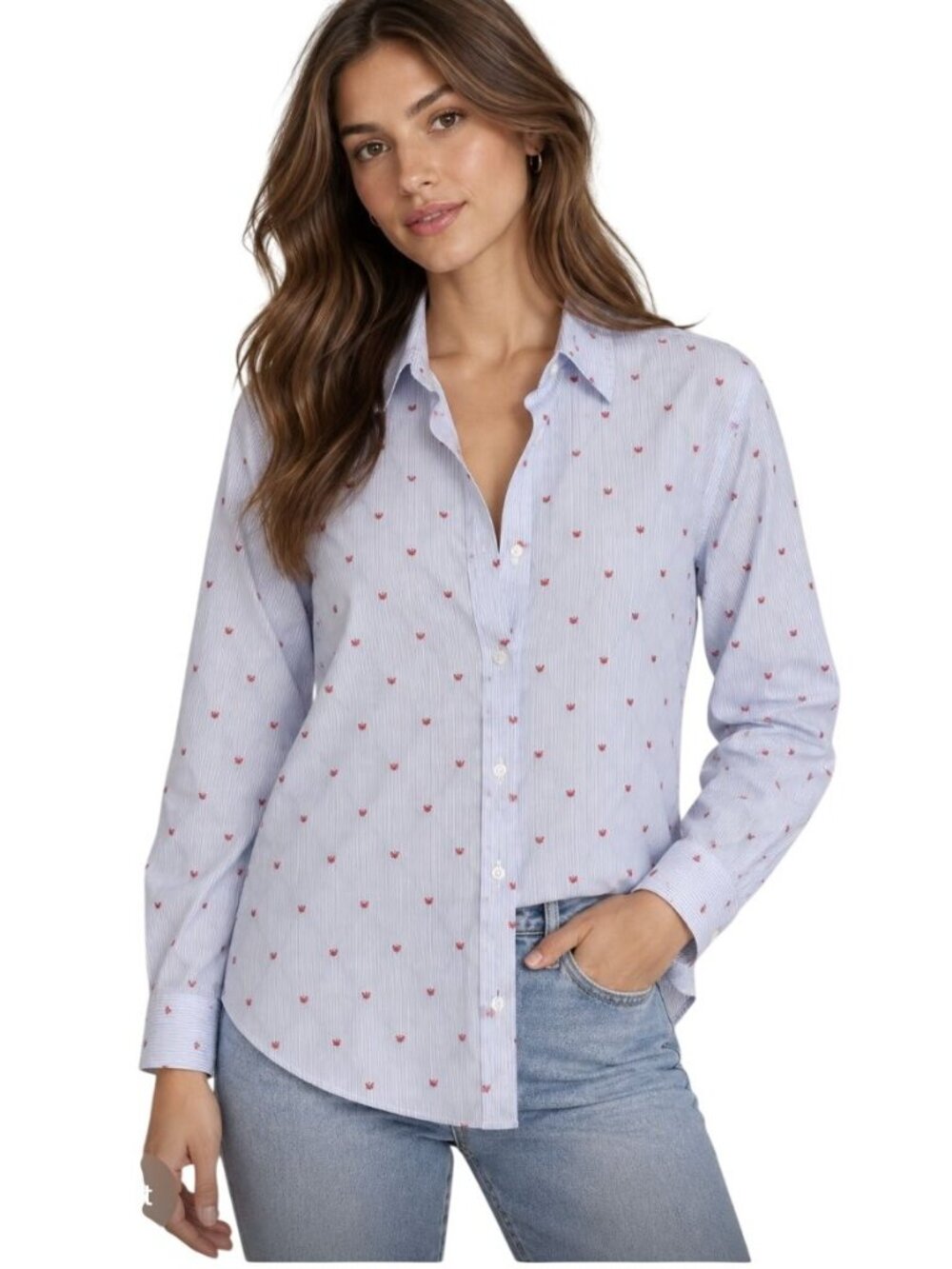 Frank & Eileen Frank Button Down Shirt - Red Crab - Size XS
